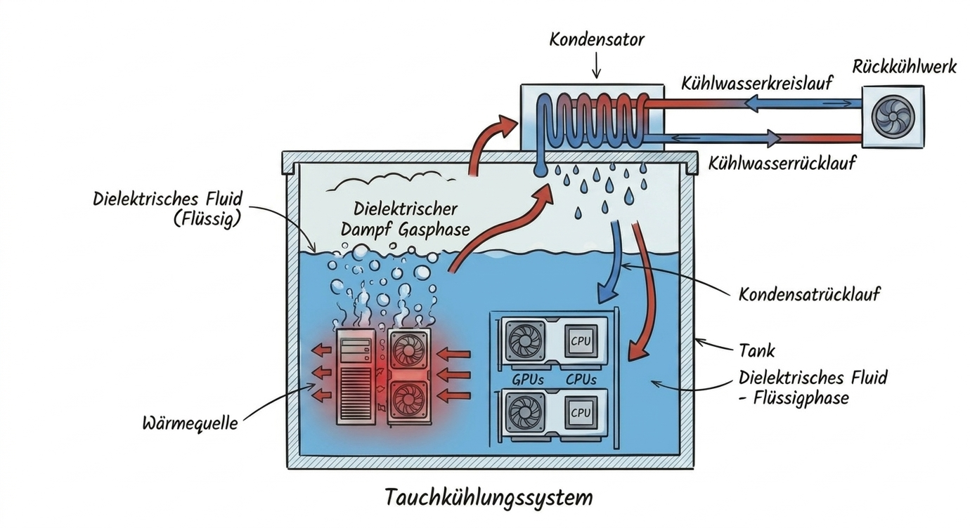 Fuktionsprinzip Immersion Cooling